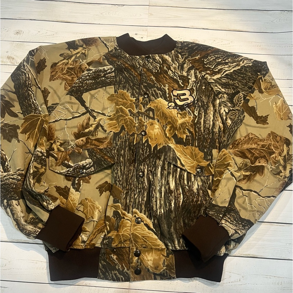 Chase Authentics 90s Real Tree Camo Dale Earnhardt #3 Bomber Jacket Sz XL